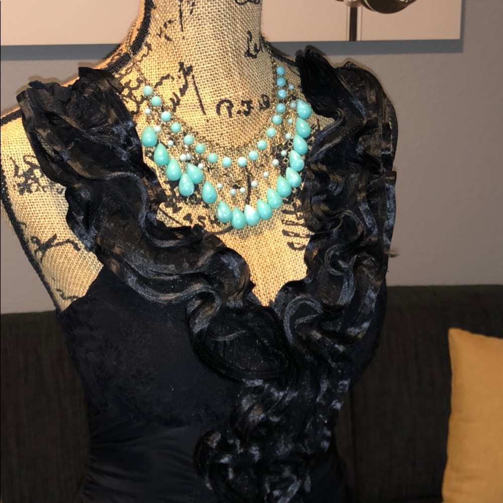 Black dress with ruffles